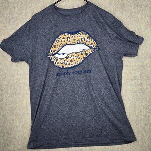 Simply Southern Graphic T-Shirt With Leopard Lips Print - Soft Cotton Blend